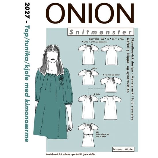 Onion Snitmønster 2027 (Top/Tunika/Kjole med kinoærme)