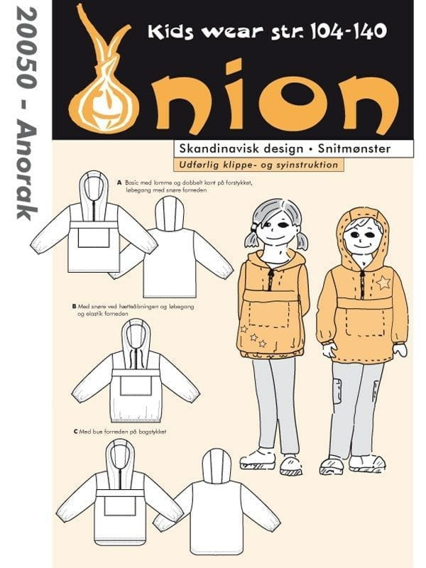 Onion Snitmønster 20050 (Anorak) 3-10 år