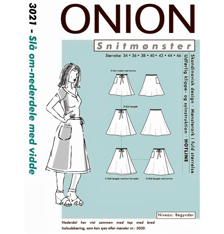 Onion Snitmønster 3021 (Slå om-nederdele med vidde)