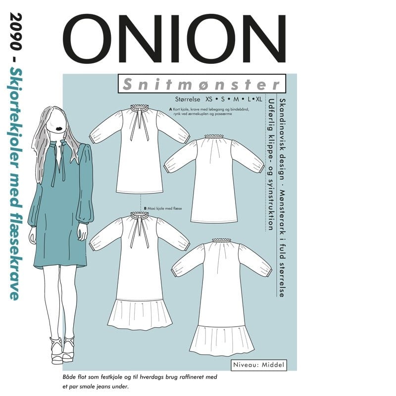 Onion Snitmønstre 2090 (Skortekjoler med flæsekrave)