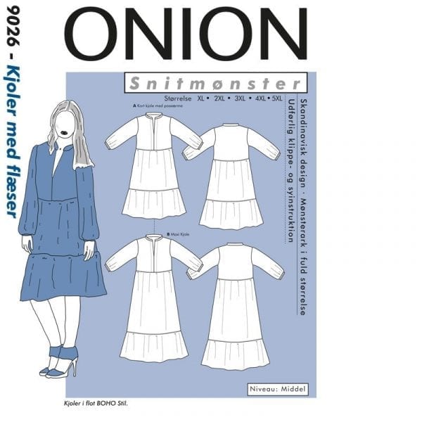 Onion Snitmønstre 9026 (Kjoler med flæser)