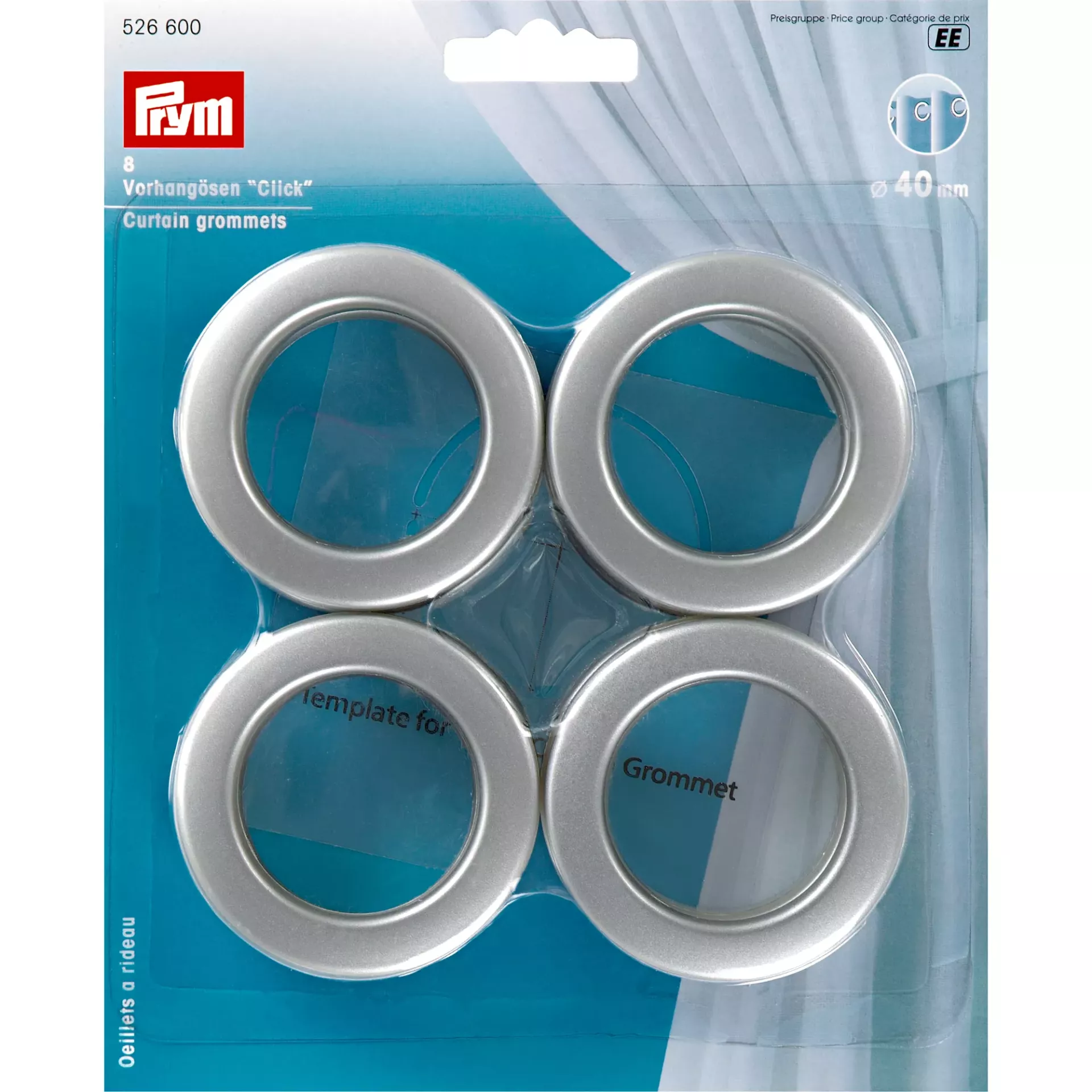 Prym, klik gardinøjer i plast, 25 mm (Så længe lager haves) Prym, klik gardinøjer i plast, 25 mm (Så længe lager haves)