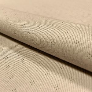 Bomuldsjersey m/hulmønster, Khaki Bomuldsjersey m/hulmønster, Khaki