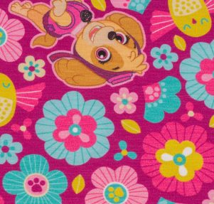 Bomuldsjersey, Licensprint M/Paw Patrol, Pink Bomuldsjersey, Licensprint M/Paw Patrol, Pink