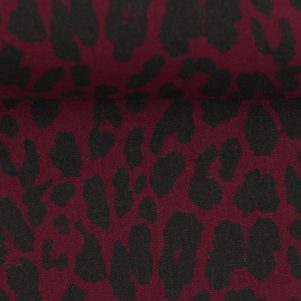 Viskose M/Dyreprint, Vinrød, Pauline Viskose M/Dyreprint, Vinrød, Pauline
