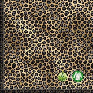 Bambusjersey, Digitalprint M/Guld Leopardskind Bambusjersey, Digitalprint M/Guld Leopardskind
