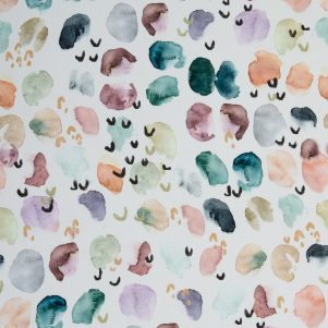 Fast Viskose M/Kulørte Pletter, Stormønstret, Marseille Fast Viskose M/Kulørte Pletter, Stormønstret, Marseille