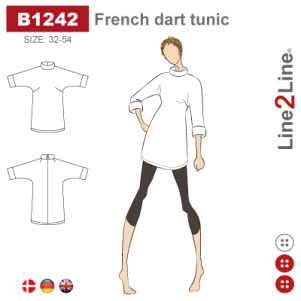 Line2Line B1242, Tunika m/skrå brystindsnit - fast Line2Line B1242, Tunika m/skrå brystindsnit - fast