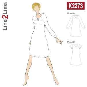 Line2Line K2273, Kjole m/knudeeffekt & vidde
