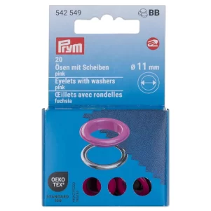 Prym Snøreringe/Sejlringe Ø11mm (Pink/sølv)