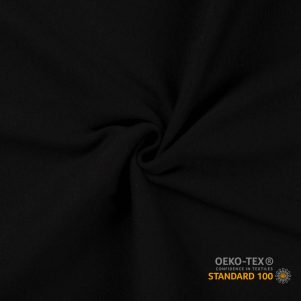 Rundstrikket Rib, Sort Rundstrikket Rib, Sort