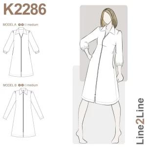 Line2Line K2286, Kravekjole m/lynlås & pufærmer Line2Line K2286, Kravekjole m/lynlås & pufærmer