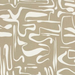 Viskose Crepe m/Mønster, Beige/hvid Viskose Crepe m/Mønster, Beige/hvid