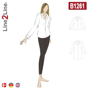 Line2Line B1261, Skjorte m/revers & manchetter Line2Line B1261, Skjorte m/revers & manchetter