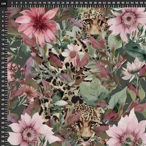 Viskosejersey m/bladmønster, vinrød, Ecovero, Avalana Viskosejersey m/bladmønster, vinrød, Ecovero, Avalana