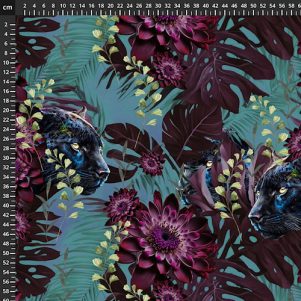 Viskosejersey m/bladmønster, vinrød, Ecovero, Avalana Viskosejersey m/bladmønster, vinrød, Ecovero, Avalana