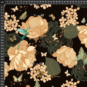 Viskosejersey m/bladmønster, vinrød, Ecovero, Avalana Viskosejersey m/bladmønster, vinrød, Ecovero, Avalana