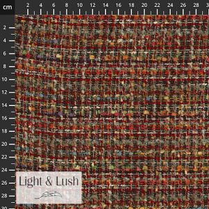 Woven, groftvævet, Rød/multifarvet, "Light & Lush"