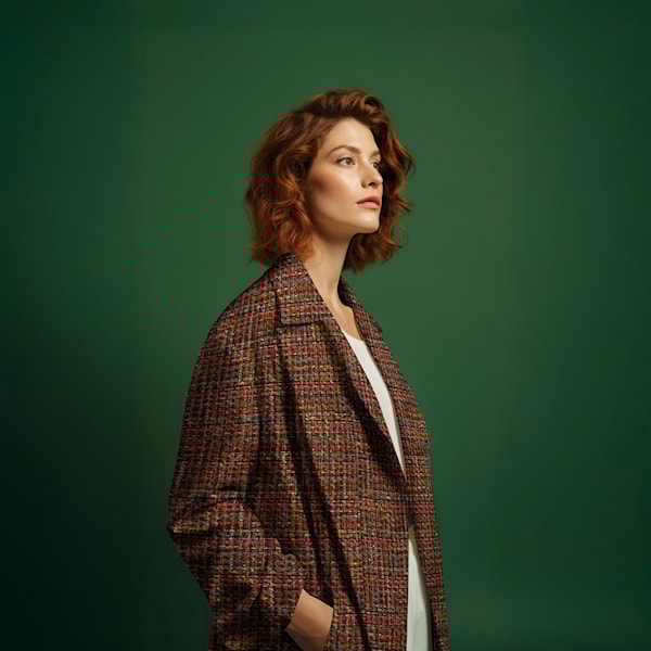 Woven, groftvævet, Rød/multifarvet, "Light & Lush"