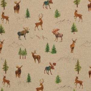 Gobelin m/små julesokker & lurex, denimblå