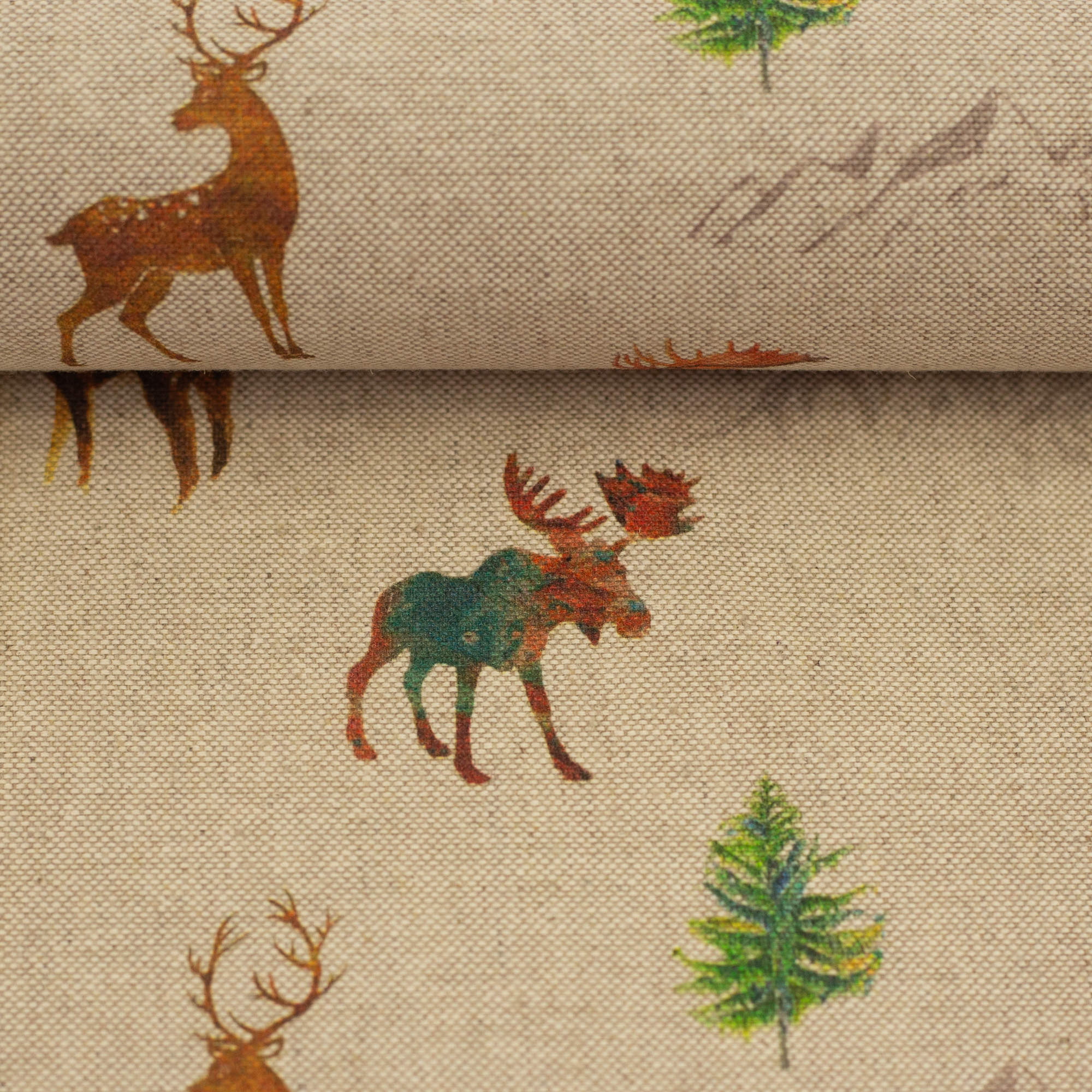 Gobelin m/små julesokker & lurex, denimblå