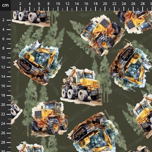 Bomuldsjersey m/Store Arbejdsmaskiner, Avalana Bomuldsjersey m/Store Arbejdsmaskiner, Avalana