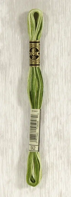 DMC "Mouliné Spécial" (Foliage Green Ombre, 92) DMC "Mouliné Spécial" (Foliage Green Ombre, 92)