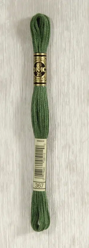DMC "Mouliné Spécial" (Cardamom Green, 372) DMC "Mouliné Spécial" (Cardamom Green, 372)