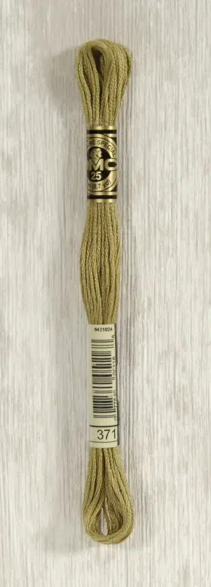 DMC "Mouliné Spécial" (Cardamom Green, 372) DMC "Mouliné Spécial" (Cardamom Green, 372)