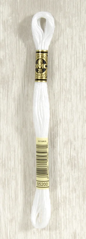 DMC "Mouliné Spécial" (Pearlescent White Light, B5200) DMC "Mouliné Spécial" (Pearlescent White Light, B5200)
