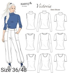 Kartó "Victoria" Basic bluse str. 50/58 Kartó "Victoria" Basic bluse str. 50/58