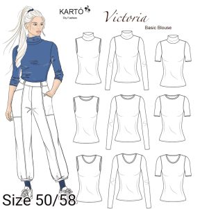 Kartó "Victoria" Basic bluse str.50-58