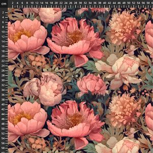 Viskosejersey, Store romantiske blomster, Ecovero, Avalana Viskosejersey, Store romantiske blomster, Ecovero, Avalana