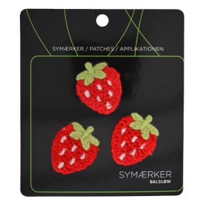 Symærker - Små hæklede Jordbær (1,6 x 2 cm) Symærker - Små hæklede Jordbær (1,6 x 2 cm)