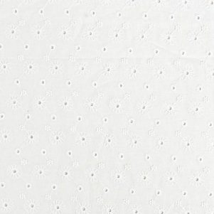 Broderi Anglaise m/Blomster, Hvid Broderi Anglaise m/Blomster, Hvid