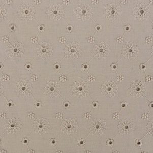 Broderi Anglaise m/Blomster, Hvid Broderi Anglaise m/Blomster, Hvid