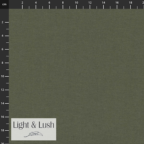 Fast bomuld m/hør, Khaki, Linco "Light & Lush"