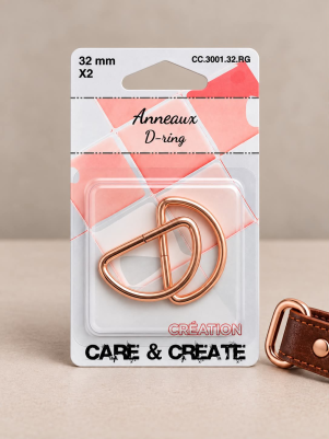 D-ringe, Rosegold - 32mm D-ringe, Rosegold - 32mm