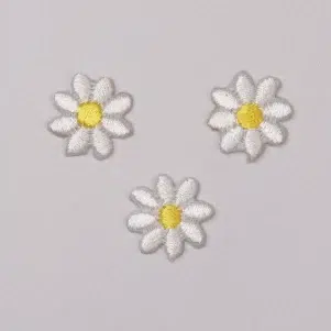 Applikation - Blomster, Hvide Applikation - Blomster, Hvide