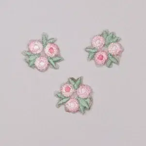 Applikation - Blomster, lyserøde Applikation - Blomster, lyserøde