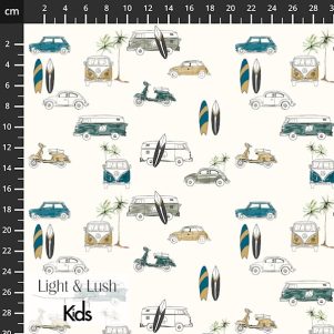 Bomuldspoplin m/kulørte sommerfugle, "Light & Lush Kids poplin Spring" Bomuldspoplin m/kulørte sommerfugle, "Light & Lush Kids poplin Spring"