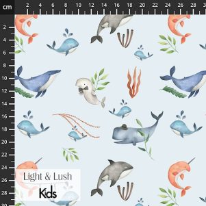 Bomuldspoplin m/kulørte sommerfugle, "Light & Lush Kids poplin Spring" Bomuldspoplin m/kulørte sommerfugle, "Light & Lush Kids poplin Spring"
