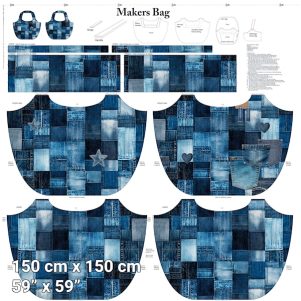Panel t/big shopper m/denim print, Panel (150x150cm.) Panel t/big shopper m/denim print, Panel (150x150cm.)