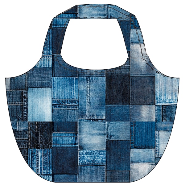 Panel t/big shopper m/denim print, Panel (150x150cm.) Panel t/big shopper m/denim print, Panel (150x150cm.)