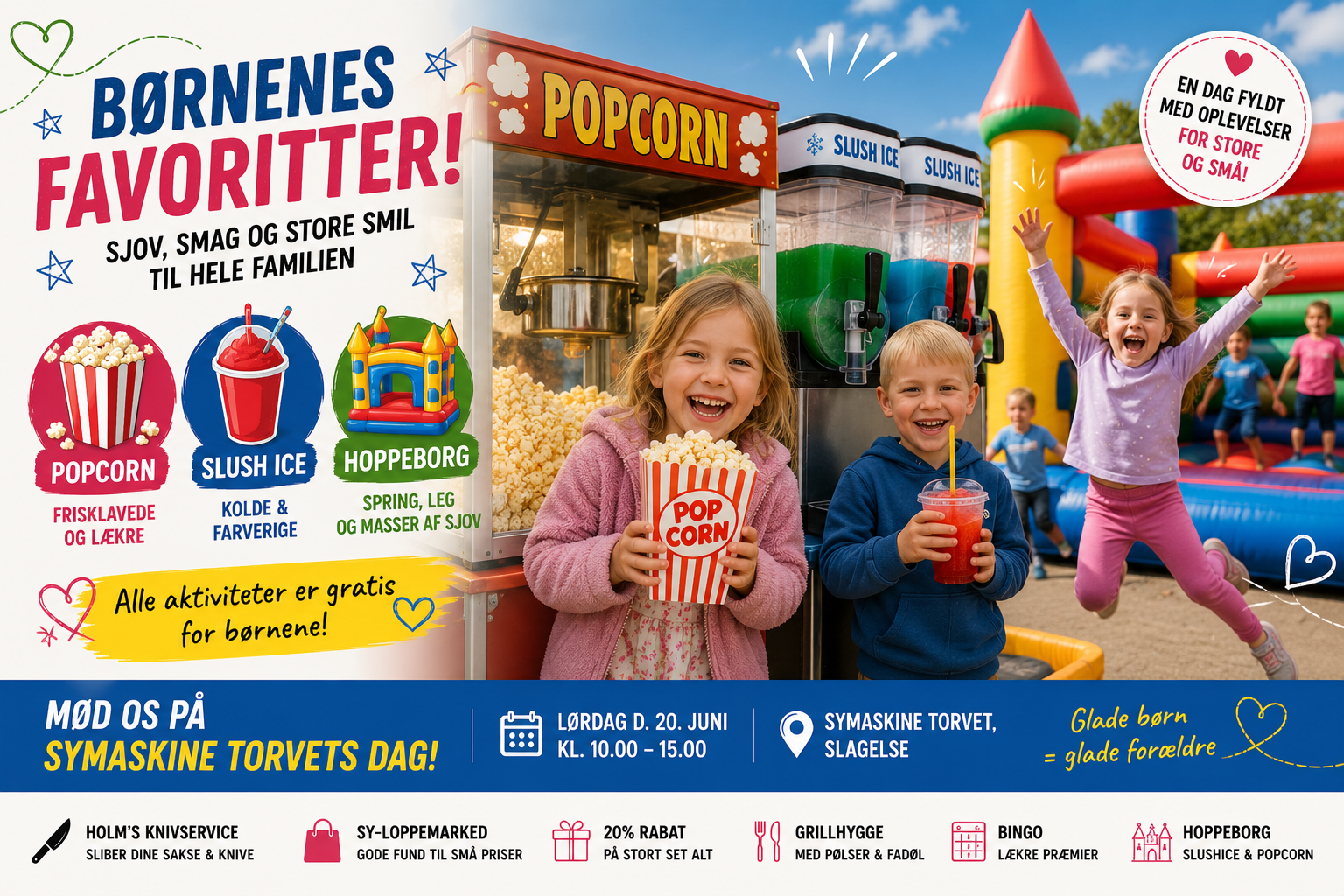 Hoppeborg, popcorn og slush ice