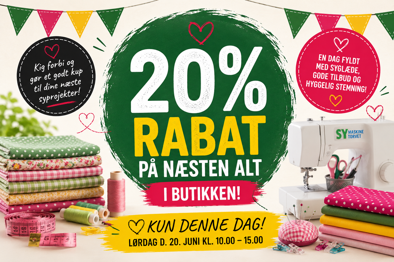 20% rabat på næsten alt i butikken