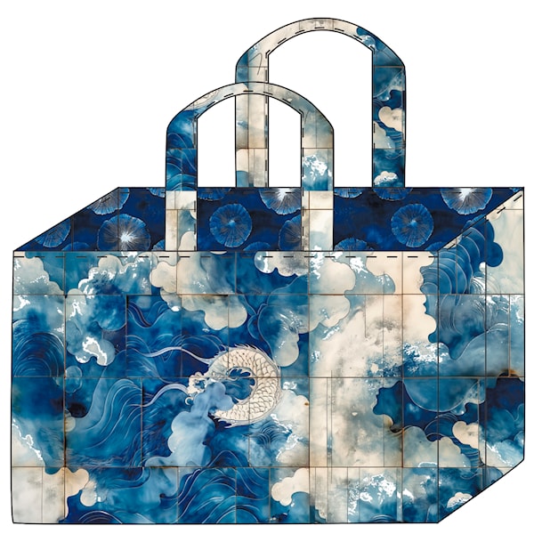 Panel t/Makers Bag m/mønstret denim print, Panel (150x150cm.) Panel t/Makers Bag m/mønstret denim print, Panel (150x150cm.)