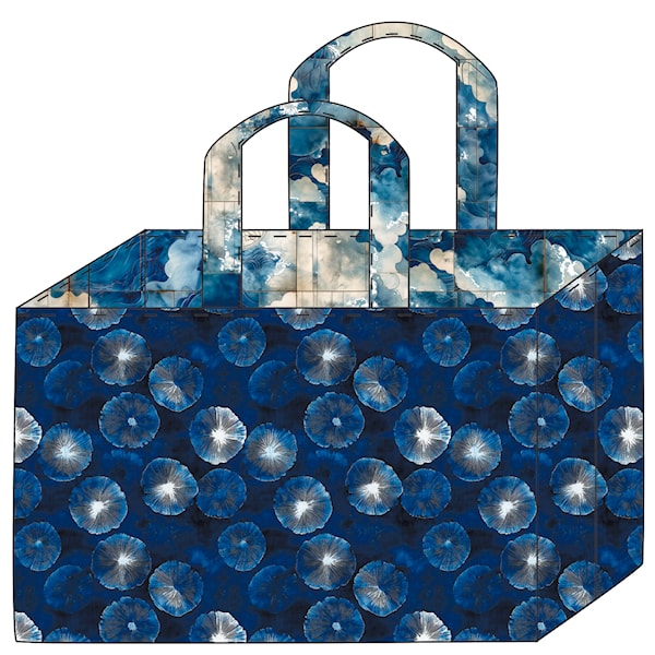 Panel t/Makers Bag m/mønstret denim print, Panel (150x150cm.) Panel t/Makers Bag m/mønstret denim print, Panel (150x150cm.)