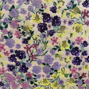 Fast Jacquard M/kulørte Blomster Fast Jacquard M/kulørte Blomster
