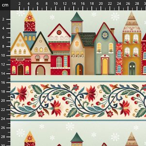 "Nordic Holiday Village, Border stripes" by Mary Jane "Nordic Holiday Village, Border stripes" by Mary Jane